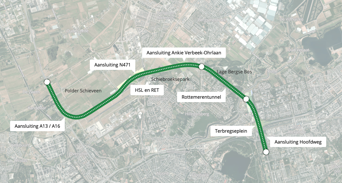 Ga naar de digitale projectkaart van de A16 Rotterdam